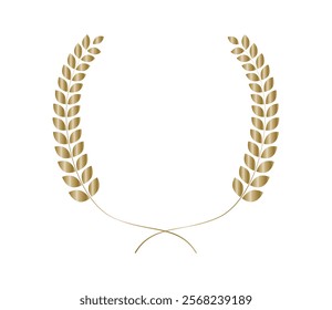 Simple golden laurel frame vector