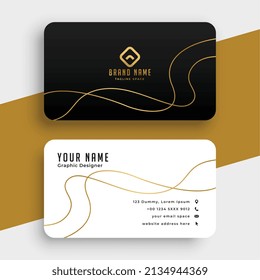 simple golden line luxury business card design