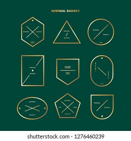 Logotipos de oro simples y conjunto de vectores de etiquetas