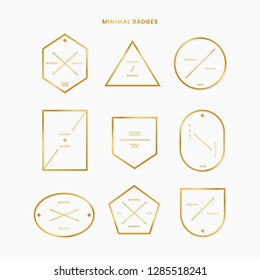 Simple golden logos and labels vector set