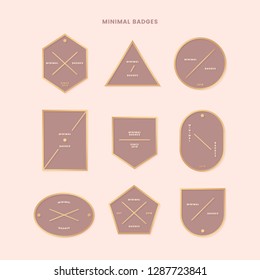 Einfache goldene Logos und Labels, Vektorset