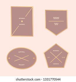 Simple golden logos and labels vector set