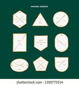 Logotipos de oro simples y conjunto de vectores de etiquetas