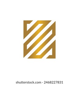 simple golden square slash line pattern decoration