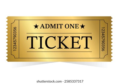 Simple Golden Ticket for movie, cinema, theater and more