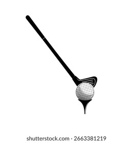 Simple golf ball and club vector design as your creation material