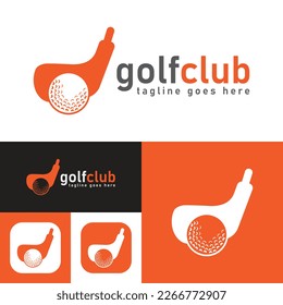 Einfaches Logo des Golfclubs. Vektorgrafik.Minimaler Symbolstil. Schwarz-Weiß Farbe.Einzigartig, elegant, modern.