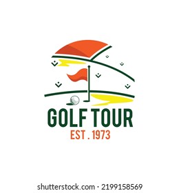 Simple Golf Club Tournament Sport Logo Design Template