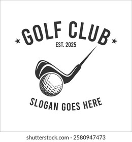 Simple Golf Clubs Logo Template. Golf ball logo