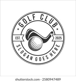 Simple Golf Clubs Logo Template. Golf ball logo