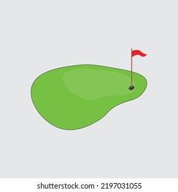 Simple golf course vector design template illustration