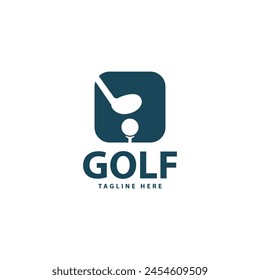 Simple golf in frame logo vector design