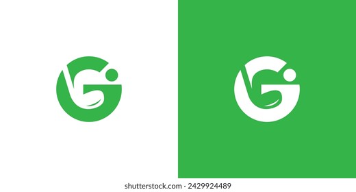 Simple Golf Logo. Letter G and Negative Space Golf Stick with Minimalist Style. Golf Club Logo Icon Symbol Vector Design Template.
