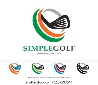 Simple Golf Logo Symbol Template Design Vector, Emblem, Design Concept, Creative Symbol, Icon