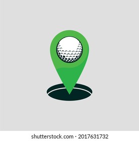 Simple Golf Pin Location Logo Minimalis Stock Vector (Royalty Free ...