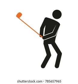 Simple Golf Sport Figure Symbol Vector Illustration Graphic