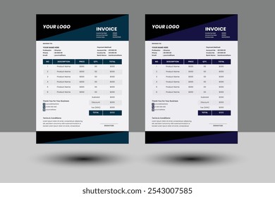 Simple but good looking editable invoice design