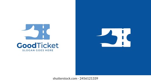 Simple Good Ticket Logo. Ticket and Thumbs Up Logo Suitable for Travel Agents.