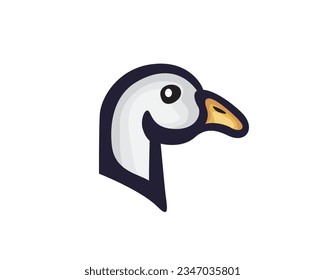 simple Goose duck head art logo template illustration inspiration