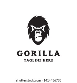simple gorilla head face logo icon vector template