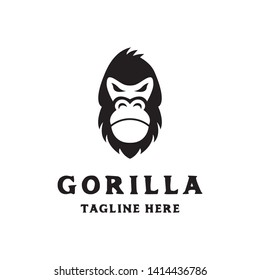 simple gorilla head face logo icon vector template