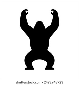 Simple gorilla silhouette on white background. Gorilla icon vector sign illustration design.