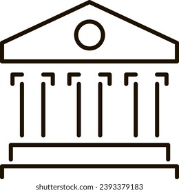 simple government line icon illustration