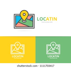 Simple gps, location, route map, navigator logo design template. Symbol and sign vector illustration