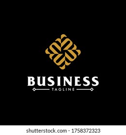 Simple and graceful abstract Line art design template, Elegant ornate logo design, vector illustration