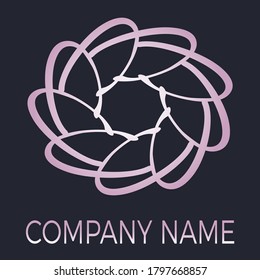 Plantilla de diseño de monograma floral simple y elegante, diseño de logotipo elegante, ilustración vectorial