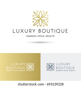 Simple and graceful floral monogram design template, Elegant lineart logo design, vector icon illustration. Modern Style