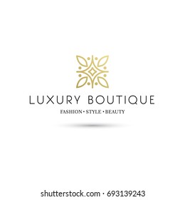 Simple and graceful floral monogram design template, Elegant lineart logo design, vector icon illustration. Modern Style