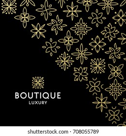 Simple and graceful floral monogram design template, Elegant lineart logo design template, vector icon illustration. Modern Style