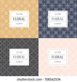 Simple and graceful floral Pattern design template, Elegant lineart logo design template, vector icon illustration. Modern Style