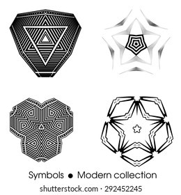 Simple and graceful modern symbols design. Elegant elements of logos.