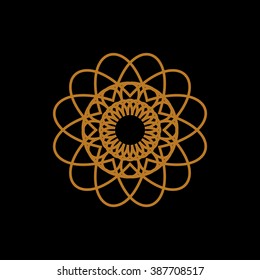 Simple and graceful monochrome monogram design template, elegant lineart logo design element, vector illustration, abstract emblem.