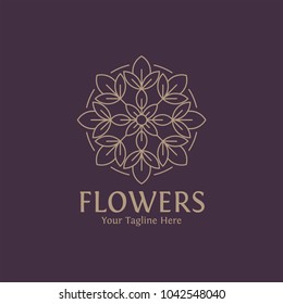 Simple and graceful monogram design template, Elegant lineart logo design, vector illustration