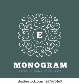 Simple and graceful monogram design template