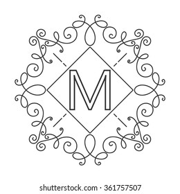 Simple and graceful monogram design template, Elegant line art logo design, vector illustration