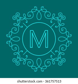 Simple and graceful monogram design template, Elegant line art logo design, vector illustration