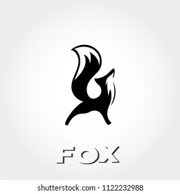 simple graceful standing fox logo