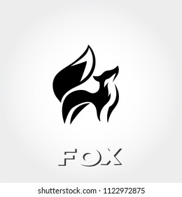 simple graceful standing fox logo