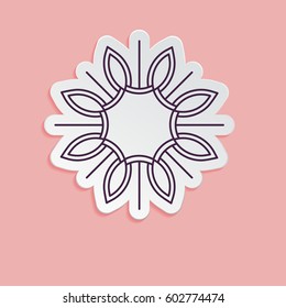 Simple and graceful vector label, abstract calligraphic ornament, 3D effect.