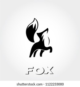 simple graceful walking fox logo