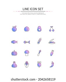 Simple gradation line icon set.