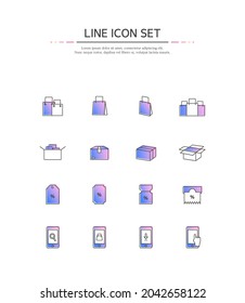 Simple gradation line icon set.