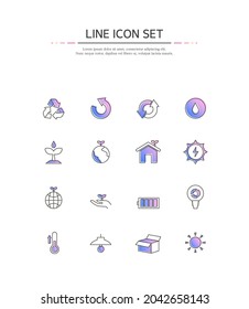Simple gradation line icon set.