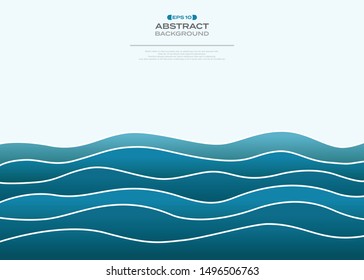 Simple gradient art wavy sea background of abstraction. You can use for ad, poster, artwork, template design presentation. illustration vector eps10