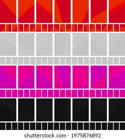 simple gradient background set. (112 pieces). Red, gray, dark black, pink and purple color tone.