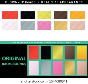 Simple gradient backgrounds set with diagonal striped lines and different pastel colors.